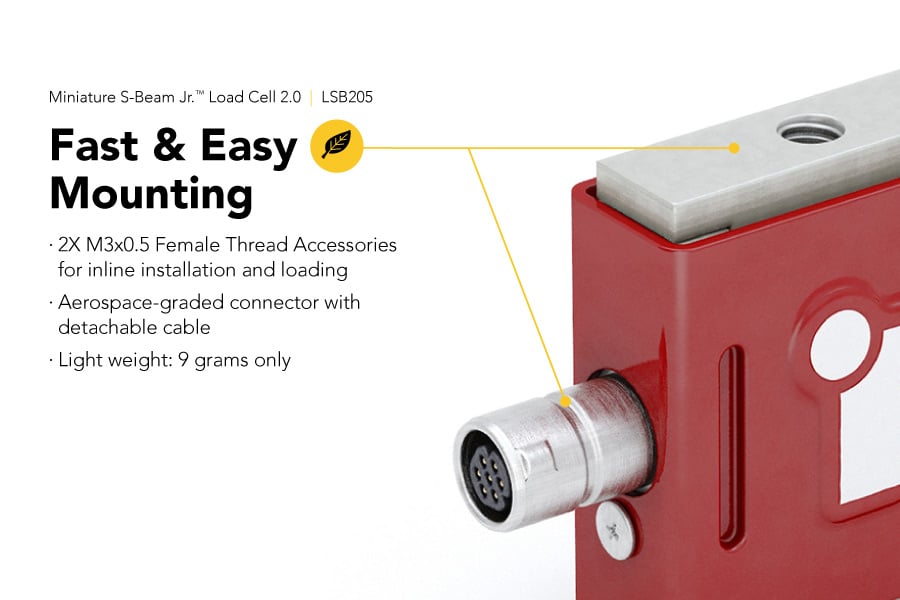 LSB205 Miniature S-Beam Load Cell | Miniature Force Sensor: MSF01163